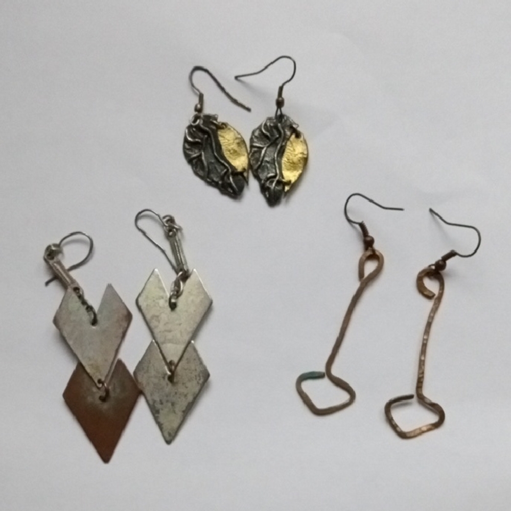 Lot of Three Mixed Metal Earrings
